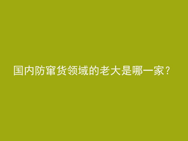 国内防窜货领域的老大是哪一家？