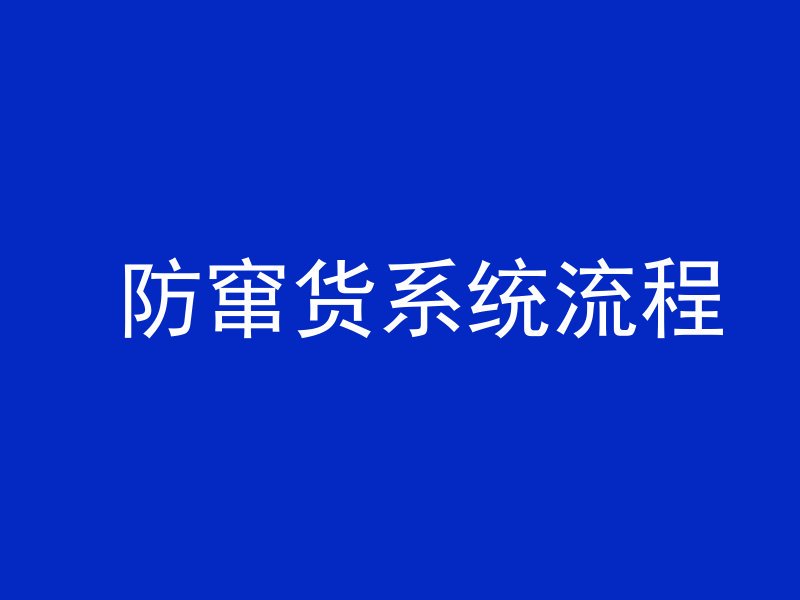  防窜货系统流程